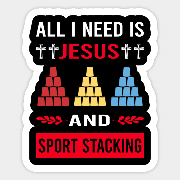 I Need Jesus And Sport Stacking Cup Stacking Speed Stacking Sticker by Good Day